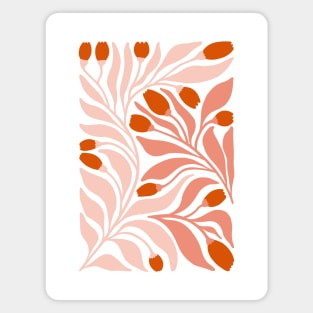 Terra Peach Abstract Florals Magnet